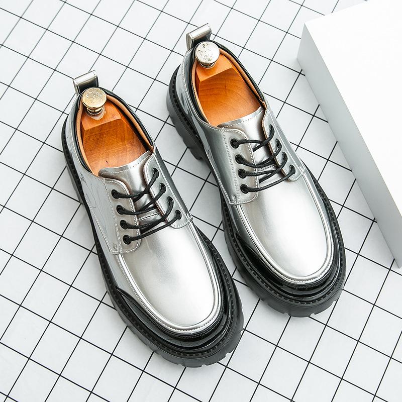 

Men s big head leather shoes men s business dress business leather shoes platform men s casual driving shoes handsome groom shoes men 46