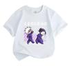 Kids Boys Girls 100% Cotton Crew Neck Short Sleeve T-Shirt, Cute Jujutsu Kaisen Chibi Gojo Satoru Geto Suguru Print Casual Soft Tee for Daily Wear Sum