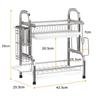 RiniroLis Drainer 2 Tier Dish Drainer Made of 304 Stainless Dish Drainer Kitchen Storage Large Knife Cutting Board Chopstick Holder Easy To Japanese