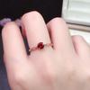 2026 Thai Silver Pigeon Blood Red Garnet Ring for Women, Fashionable Minimalist Light Luxury Ring, Korean Trend