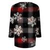 Women's Fashion Casual Christmas Tree Printed Round Neck Three-Quarter Sleeve T-Shirt Top