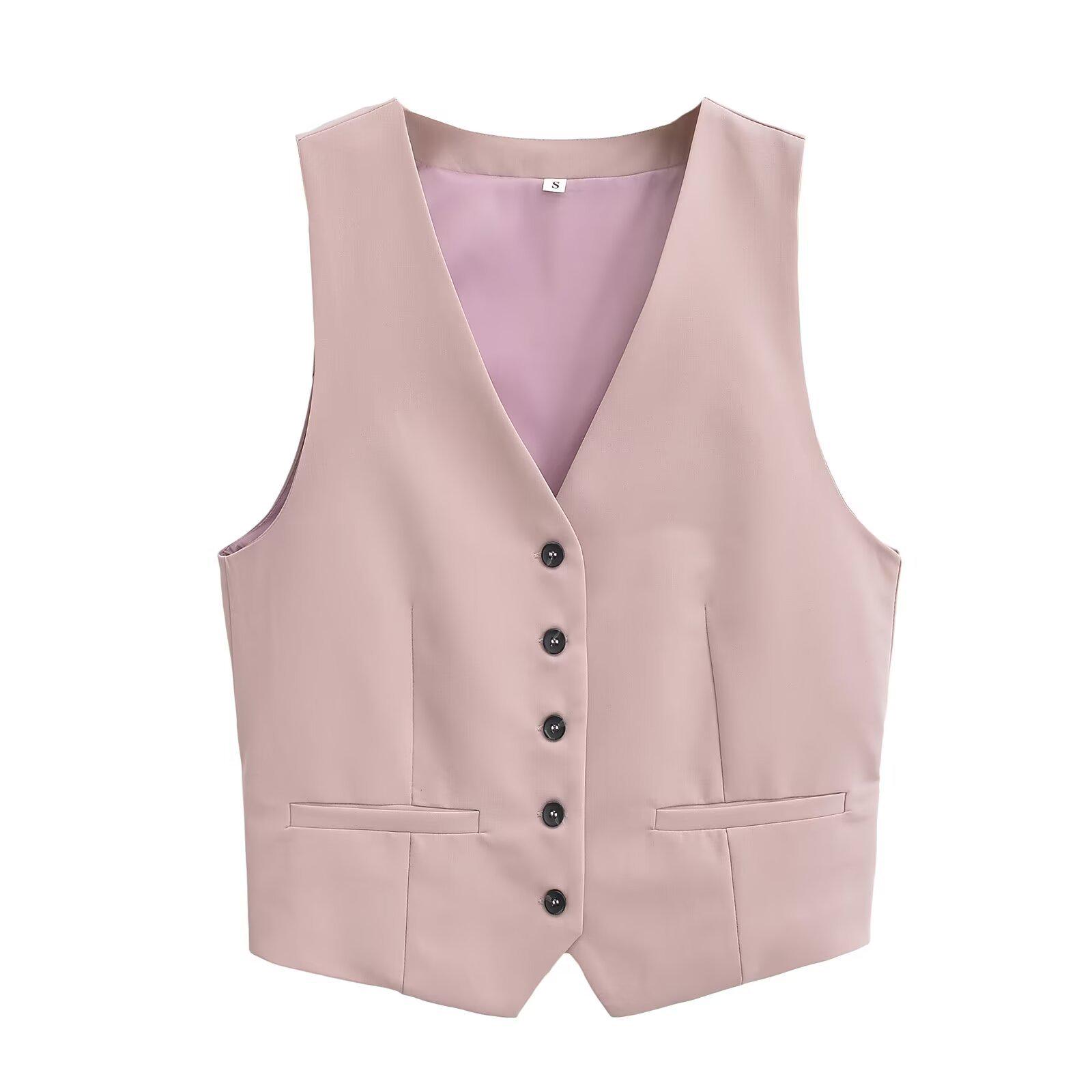 

PB&ZA Женский модный топ на бретельках Осень 2024 Medium розовый