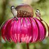Bird Feeder, Painted Iron Bird Feeder with Petal-Top Grain Storage, Iron Art Design Bird Feeder for Hummingbirds And Finches Outdoor Garden Decoration