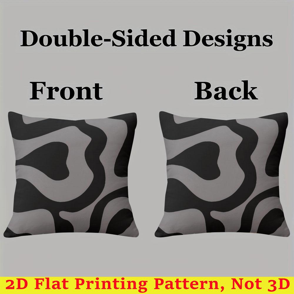 Gray Swirl Square Jacquard Pillow Cover for Sofa Office Waist Cushion Cover Home Decorative Pillowcase