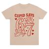 Comfort Cotton Cupid Day 67 Love Graphic T-Shirt Funny 67 Valentines Day Tee Funny Number Meme Top Valentines Day Clothes Unisex