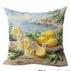 1/4Pcs Vibrant Coastal And Fruit Themed Pillowcases Sofa Bed Cushion Cover Home Bedroom Decoration, 2D Flat Printing