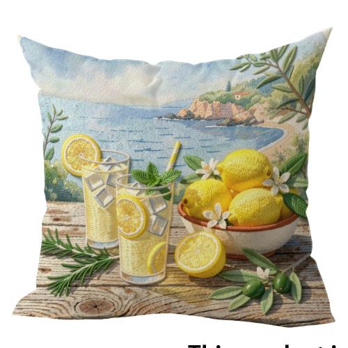 1/4Pcs Vibrant Coastal And Fruit Themed Pillowcases Sofa Bed Cushion Cover Home Bedroom Decoration, 2D Flat Printing