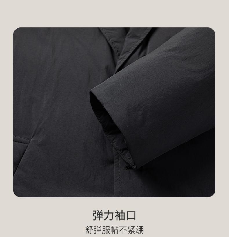 [90% Duck Down] Qiaowao Men's Down Jacket Winter New Business Suit Collar Medium length Coat