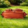 New Genuine Brown Goat Leather Men's Handmade Satchel Office Laptop Business Bag
