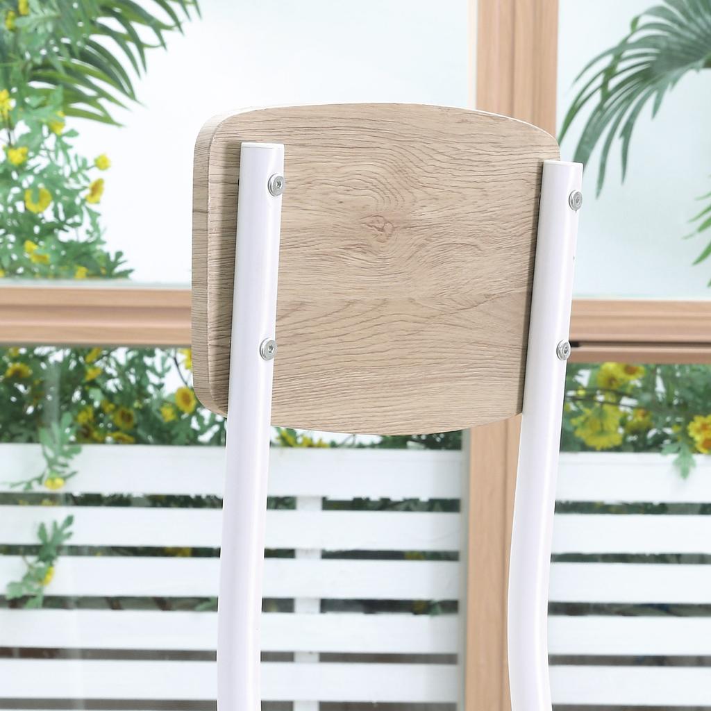 3-piece Dining Set Dining Table with 2 Chairs Dining Room Group with Metal Frame Seating Group for Dining Room, Kitchen Natural+White