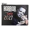 Wall Decoration for Studio 2027 Halloween Horror Movie & Cats Calendar, Creative Spiral Spooky Film Poster Bound Planner with Hanging Hole, Niche Fan