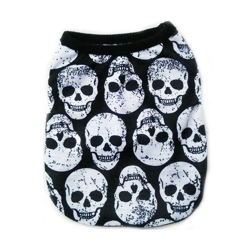 

Comfortable And Breathable Halloween Pet Vest For Dogs Featuring Skull Patterns WhiteSkull,XL