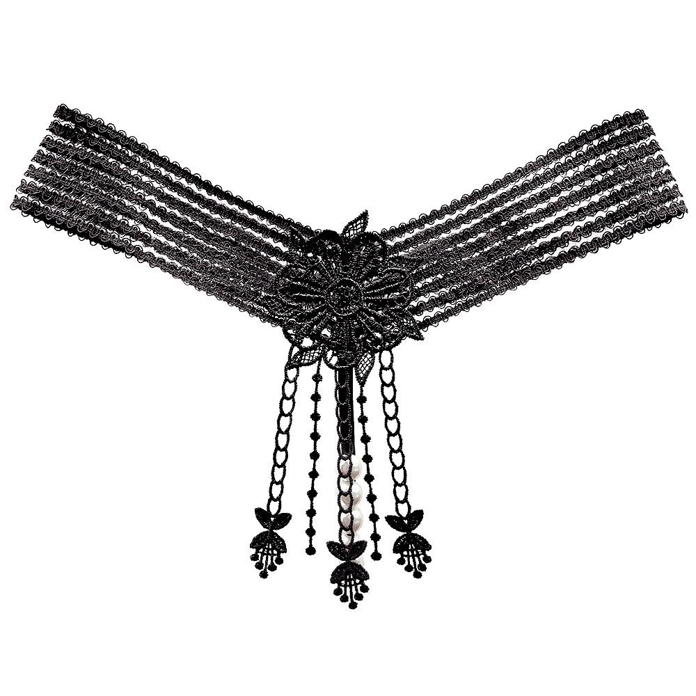 Evropské a americké sexuální kalhotky pro ženy, třecí Yin Pearl A Thread Bed Tease, horké perspektivy, vyšívané tanga pro ženy
