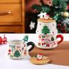 2026 Christmas Ceramic Coffee Cup and Dish Set Household Holiday Mugs Cups & Saucers Ceramic Birthday Gift Box Christmas Gifts
