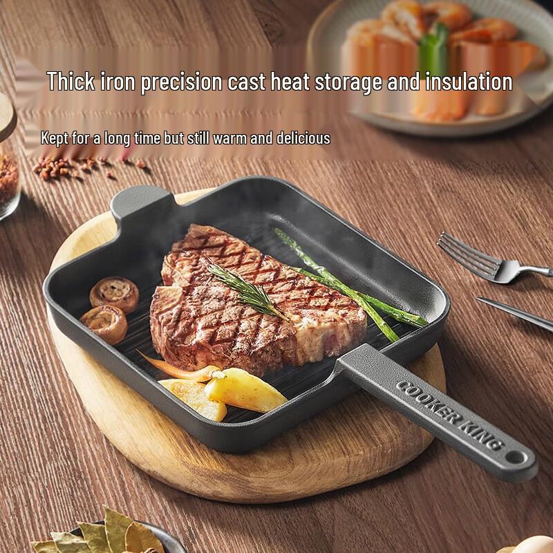 COOKER KING Cast Iron Steak Frying Pan