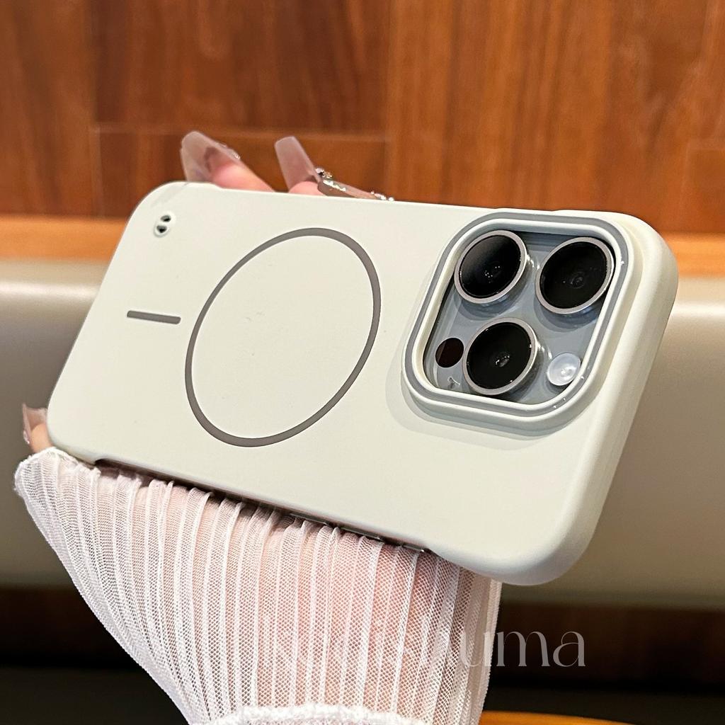 Anwendbar auf iPhone 16 Weiche und dünne magnetische Saug-Handyhülle mit Kreis Apple 15 Rahmenlose ultradünne PC-Schutzhülle mit Bare-Metal-Gefühl