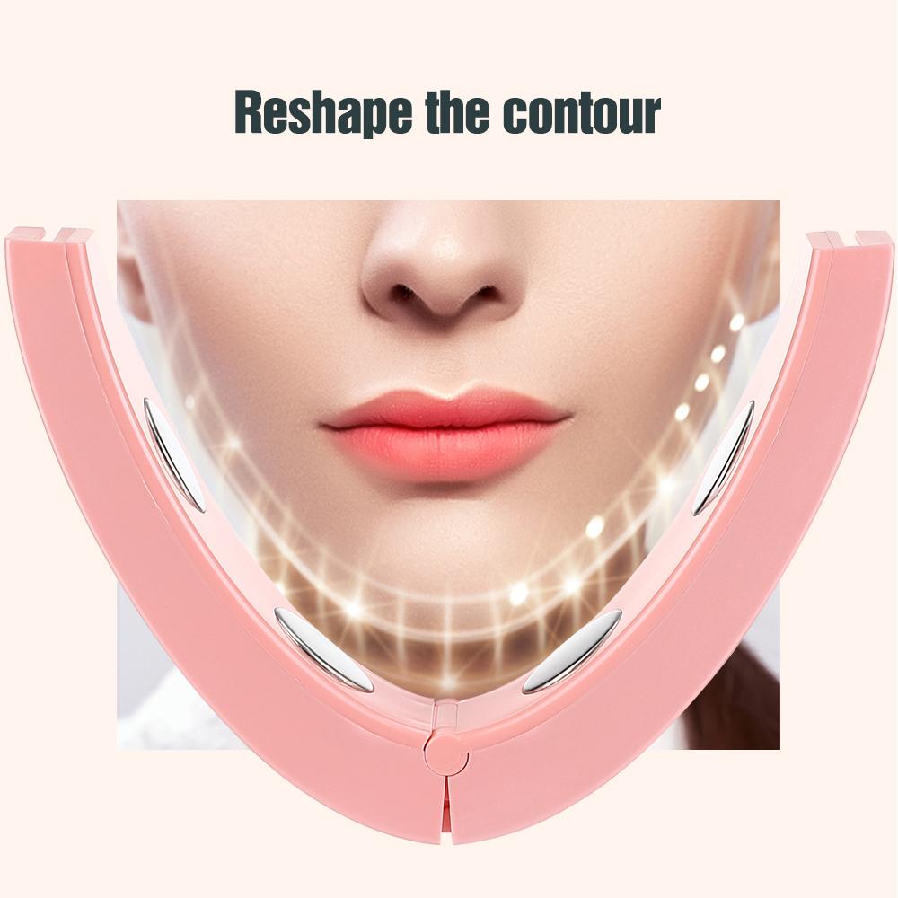 Electric Beauty and Face Thinning V-face Face Vibration Massager Wireless USB Plug Facial Skin 42℃ Magnetic Heat Massage