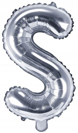 Balon Foliowy Litera "S", 35Cm, Srebrny, 1 Szt.