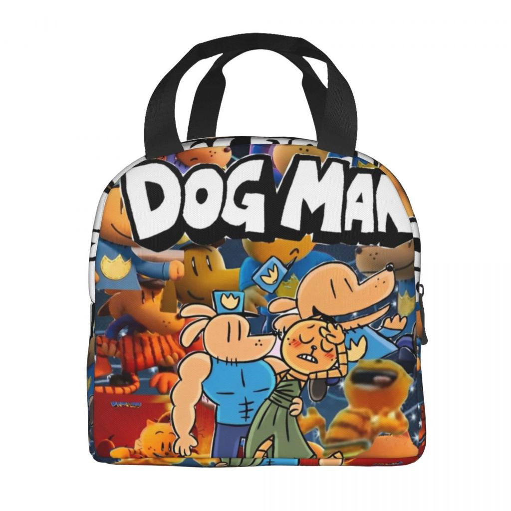 Kawaill Dog Man Manga Produkt Izolovaná svačinová taška Na piknik Skladování Jídlonosiče Přenosný Termoizolační box na oběd
