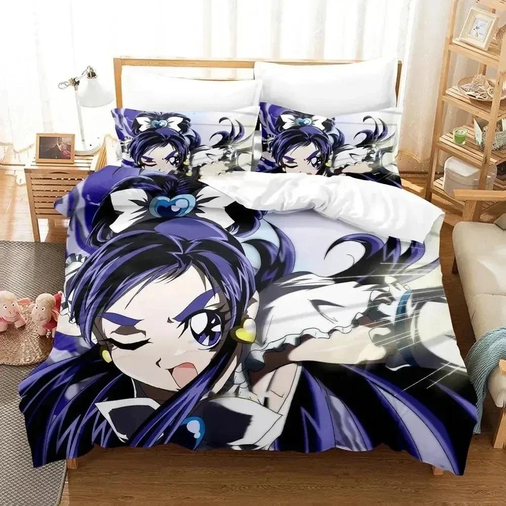 Anime Pretty Cure Bedding Set Boys Girls Twin Queen Size Duvet Cover Pillowcase Bed Kids Adult Fashion Home Textile Customizable