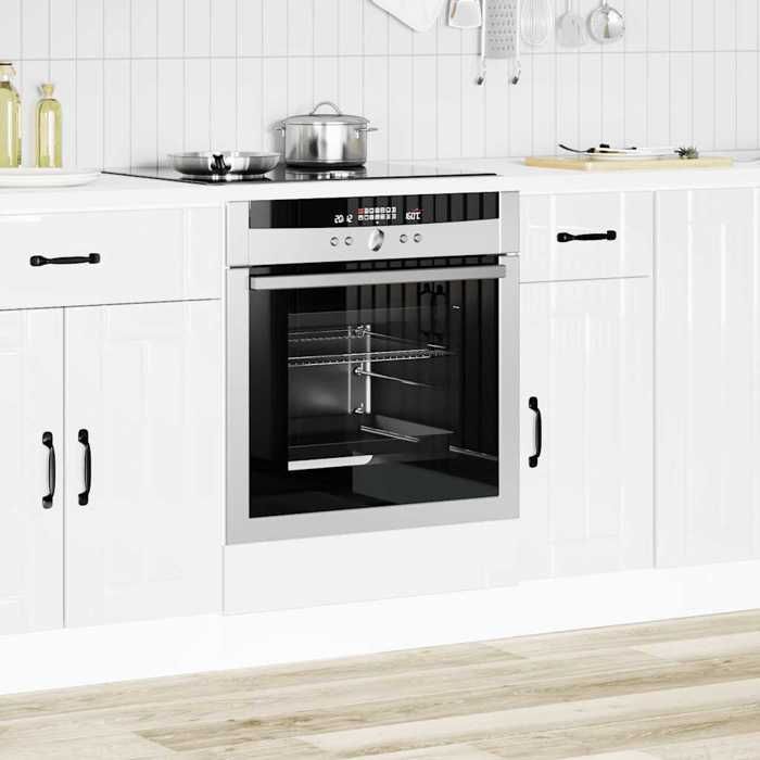 VidaXL Armoire de four Lucca blanc brillant bois ingénierie, unité de four, armoire de four de cuisine, unité de base de 853759
