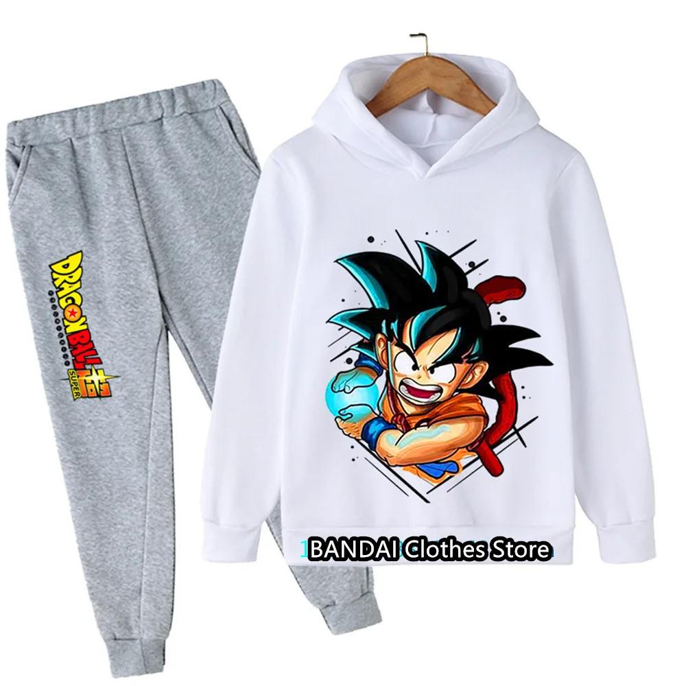 New 2025 Dragonball Hoodie Kids Spring Sportswear Boys and Girls Goku Sweatshirt Boys Clothes Girls Set Hoodie Pantsuit Children