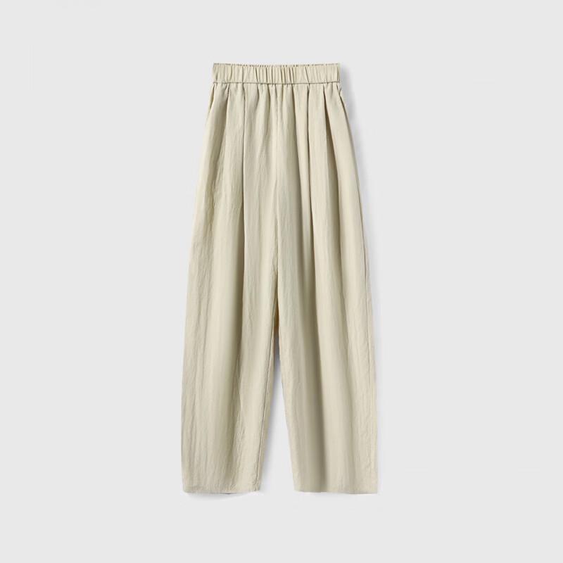 Basic House Women's High-Waisted Pleated Straight-Leg Trousers