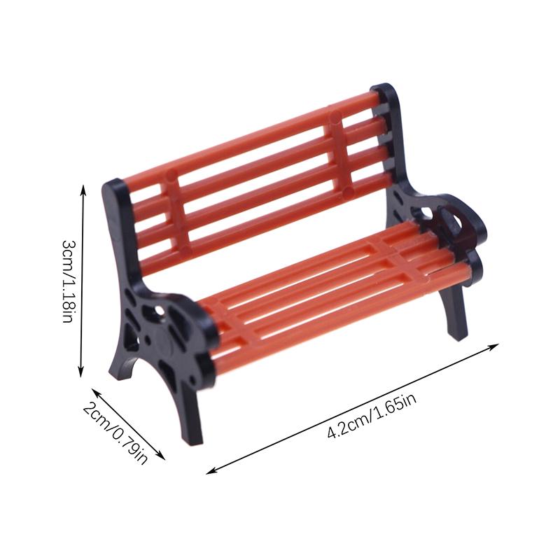 1:12 Dollhouse Miniature Park Bench Recliner Lounge Chair Mini Double Chair Model Garden Decor Toy Doll House Accessories