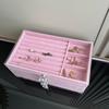 3-Tier Three Drawer Jewelry Box Transparent Earrings Jewelry Box Flannel Jewelry Box  Home