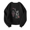 Unisex Fashion Casual Long Sleeve  Print Round Neck Top