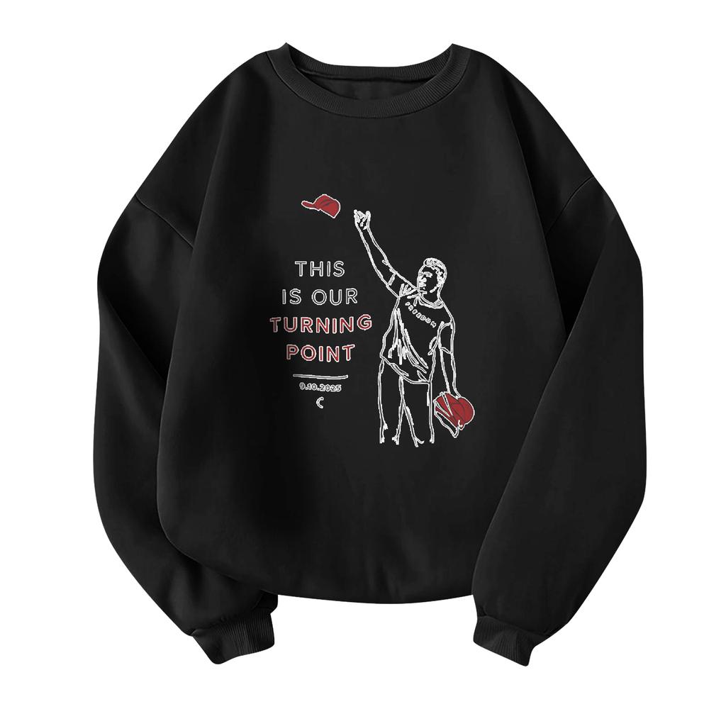 Unisex Fashion Casual Long Sleeve  Print Round Neck Top