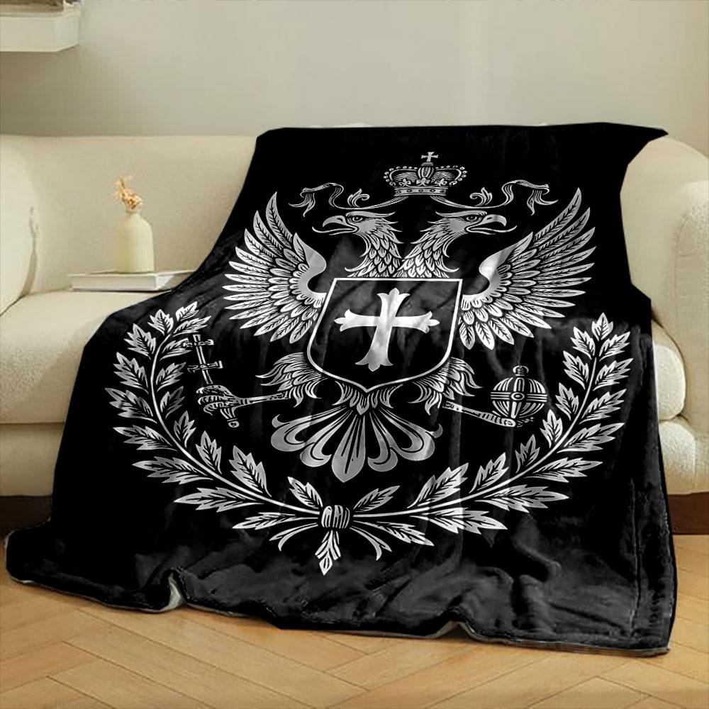 Regal Double-Headed Eagle Emblem print blanket soft and cozy perfect for the living room bed sofa or a nap,gift