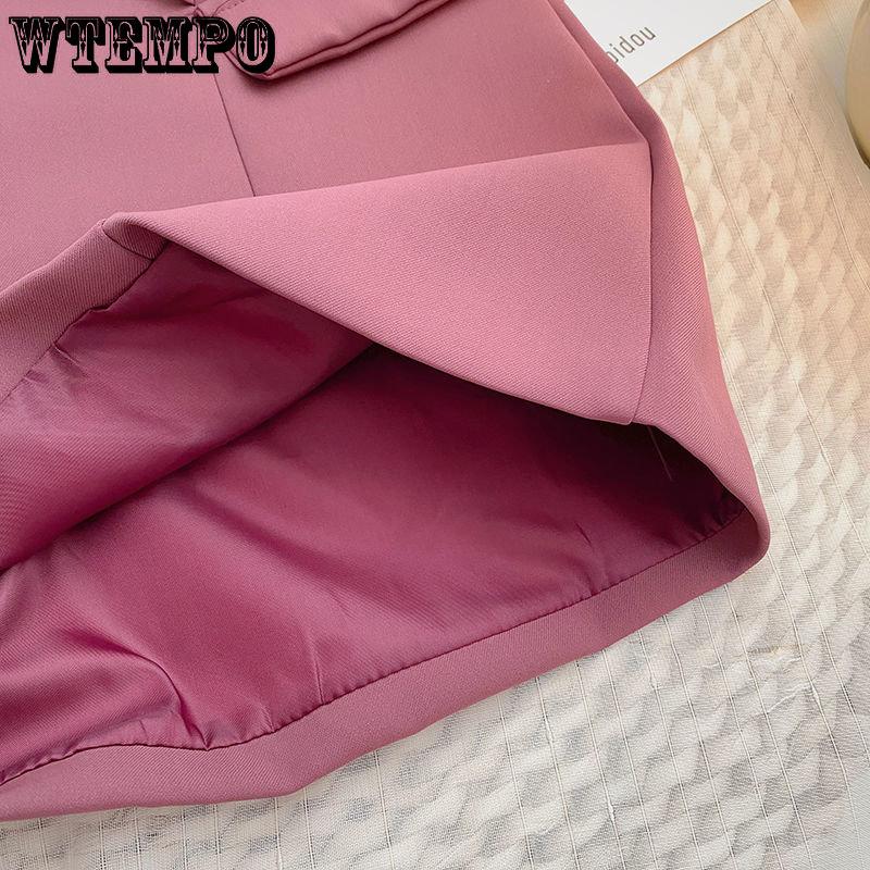 WTEMPO Summer Women's Suit Shorts Slim Fashion Thin Shorts Loose Wide Leg Shorts Double-breasted Suit Shorts Casual Shorts