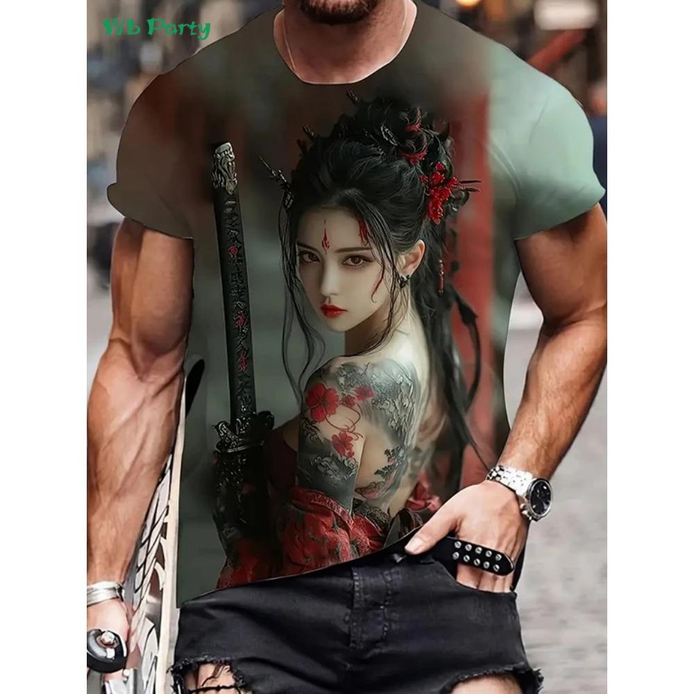 3D Malerei Kurzarm T-Shirt Sommer Outdoor Herren Tops Mode Rundhals Herren T-Shirts Neu Vintage Übergroß Herrenbekleidung