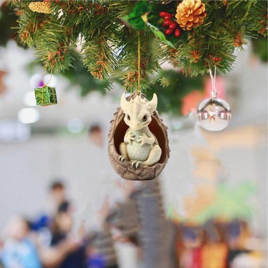 Christmas Pendant Xtmas Tree Dragon Pendant Cute Dragon Baby Egg Hanging Ornament for Home Car Decoration