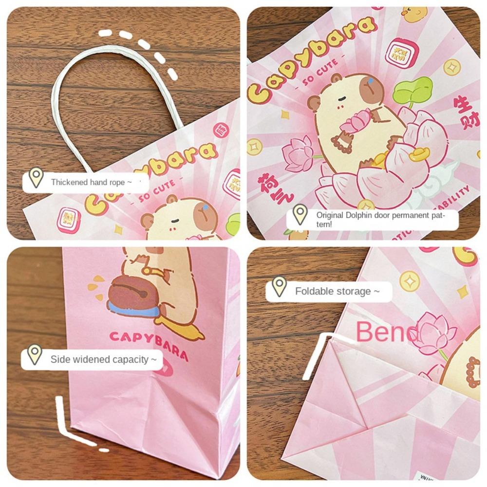 Foldable Handbag Capybara Shopping Bag Durable Storage Bags