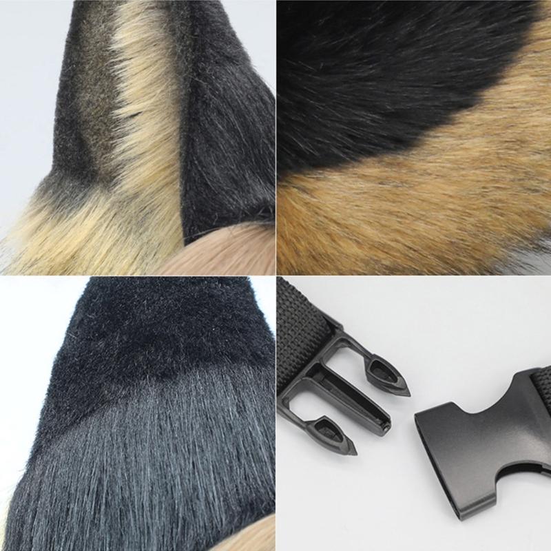 Katzen Kostüm Zubehör Kunstpelz Fuchsschwanz und Ohren Stirnband Set Tier Halloween Cosplay Kostüm für Damen Herren Geschenke