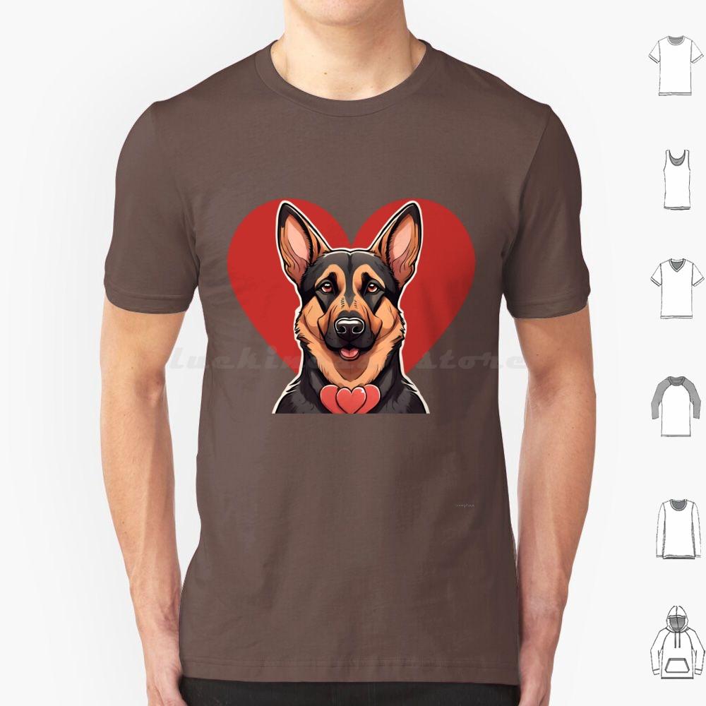 Cute Valentine German Shepherd Dog T Shirt Men Women Kids   Valentine Valentine Dog German Shepherd Cute Dog Dog In Heart