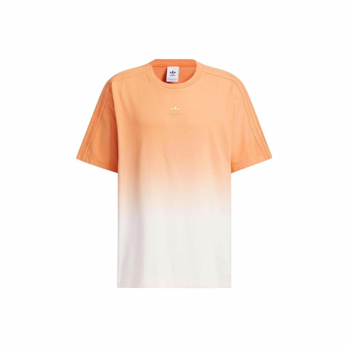 

adidas Casual Gradient Crew Neck Pullover T-Shirt, Unisex, Pink and White L