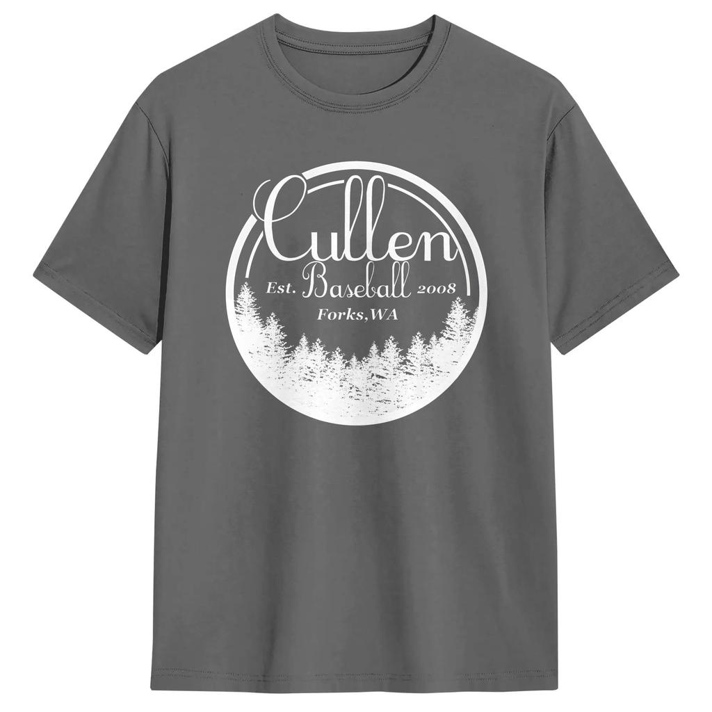 Cullen Baseball Twilight Tshirt Summer Pure Cotton Tshirts For Unisexs Print Tshirt Short Sleeve Y2k Fun Clothes