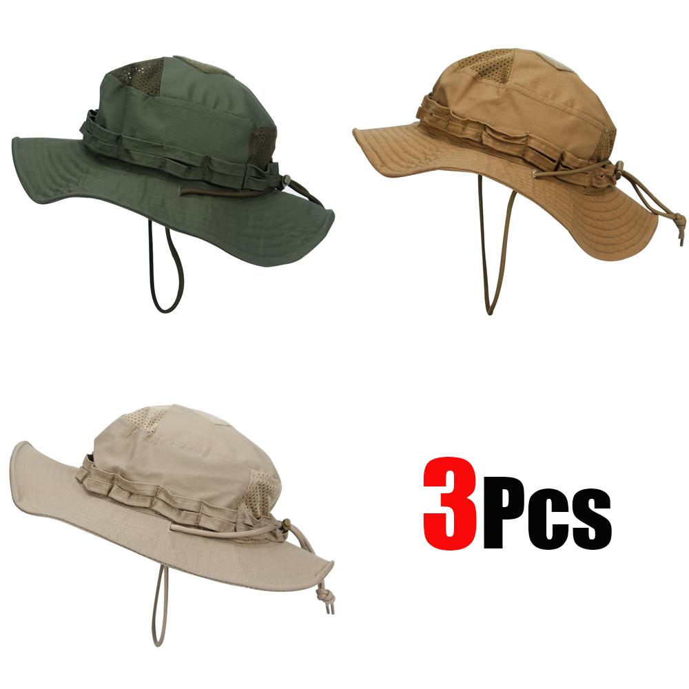 1 pièce/3 pièces Chapeau Boonie Camouflage Protection Solaire Respirant Chapeau Bob Homme Plein Air Randonnée Chasse Pêche Coupe-vent Chapeau de Pêcheur