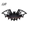 Halloween Kerzenhalter Ständer Holz Fledermaus Eckregal Schwarzer Wandmontierter Ständer Display Gotisches Dekor Regal für Zuhause Party Gruselige Feiertags Dekoration