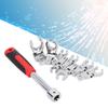 8-Piece Ratcheting Wrench Set   Steel Head Reversible Ratchet with 8 Sizes for Automotive Repair and Maintenance