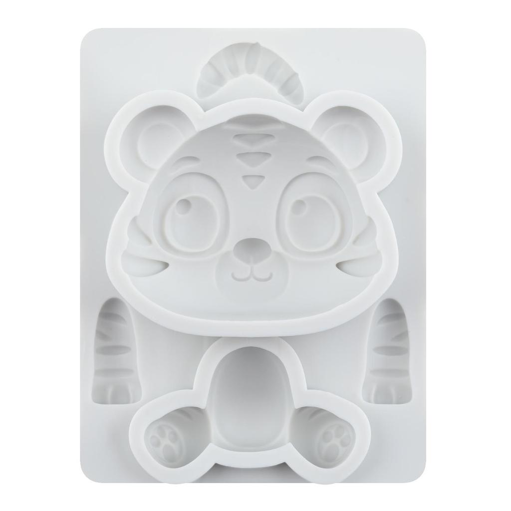 Tiger Silicone Molds Woodland Animal Fondant Mold Cake Decorating Tools Cupcake Topper Chocolate Candy Craft Gum Paste Polymer Clay