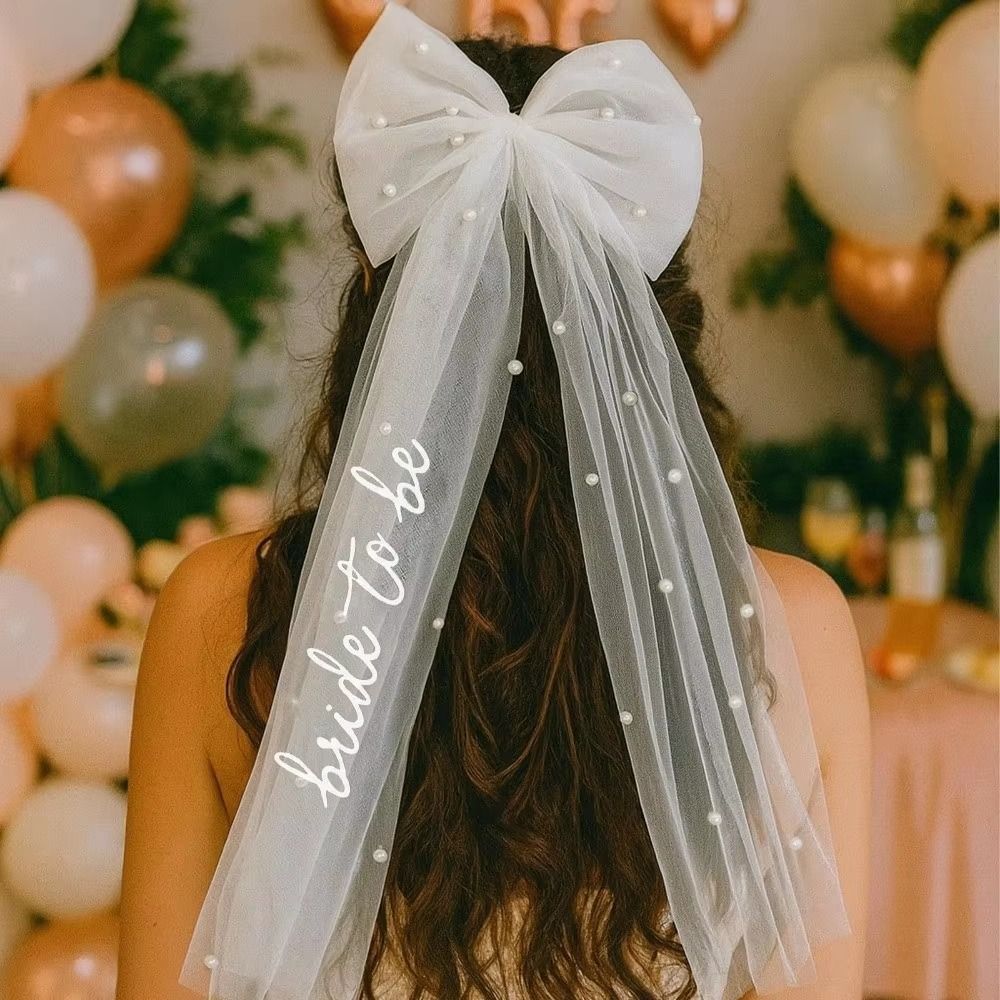 Elegant Bridal Veil Simple Wedding Headdress Clothes Match Bride Bow Hair Veil Bridal Events
