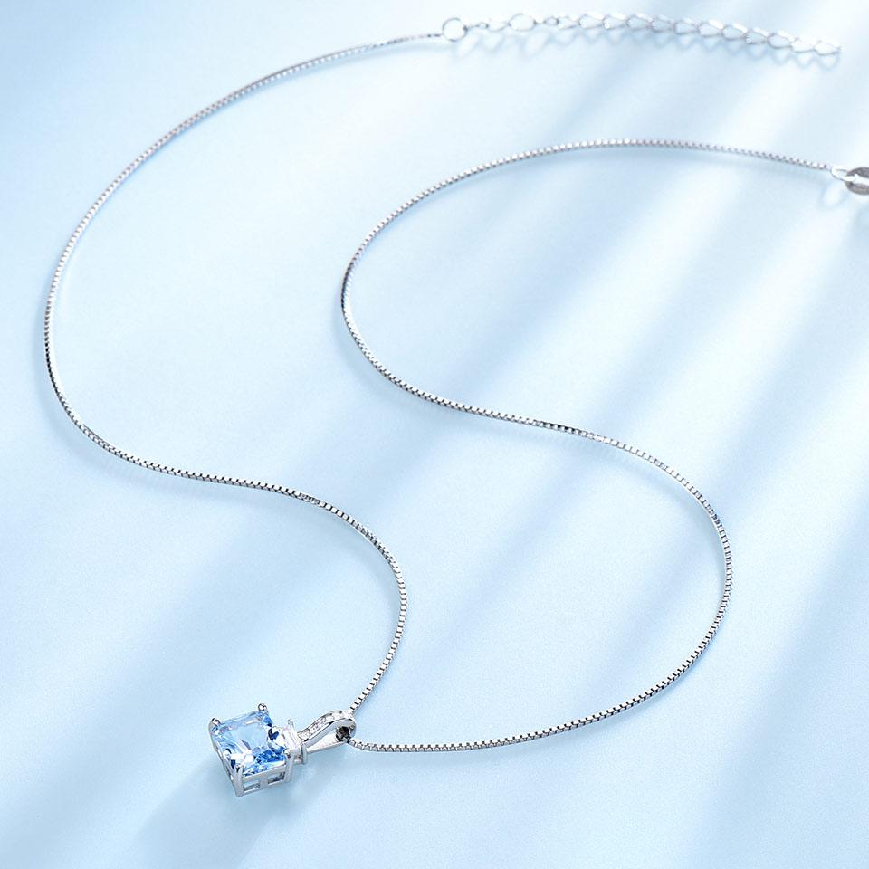 Umcho Collier pendentif en argent sterling 925 avec pierres précieuses pour femme avec chaîne