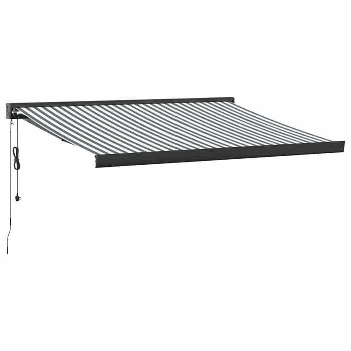 VidaXL Auvent rétractable anthracite et blanc 3,5x2,5m tissu/aluminium, store, auvent de patio, auvent de fenêtre, stores, 3216139
