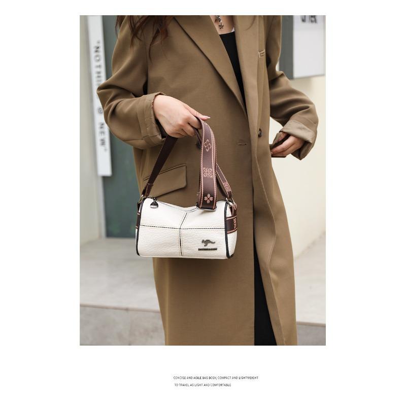 Skórzana torba damska Torba Prosty, modny, szeroki pasek na ramię Pojedyncza torba na ramię Crossbody Warstwa wierzchnia skóry wołowej