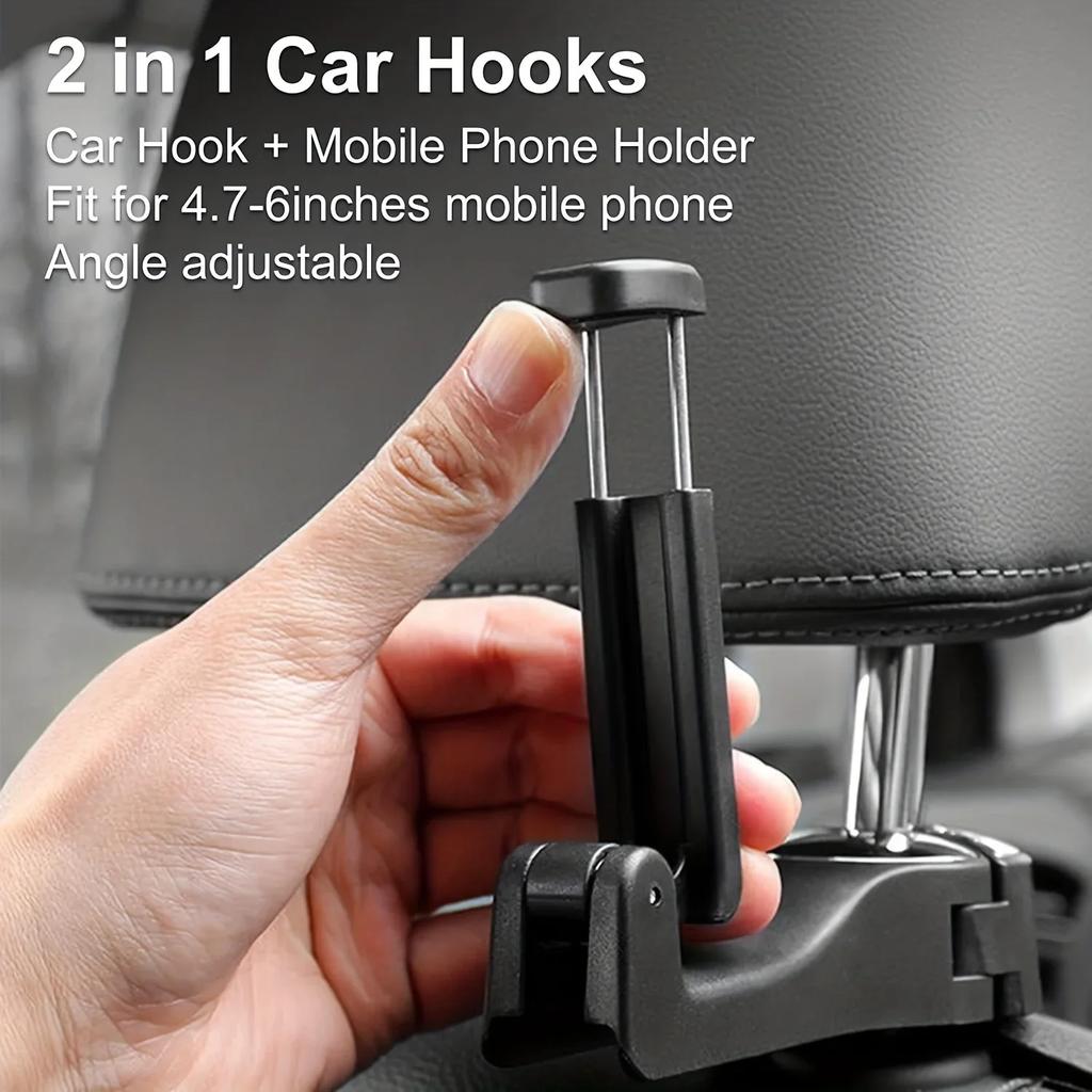 Universal Car Bracket Hook Multi-Function Hanging Storage Mobile Phone Holder Rear Seat Hanger Hook for Bag Purse Cloth Grocery