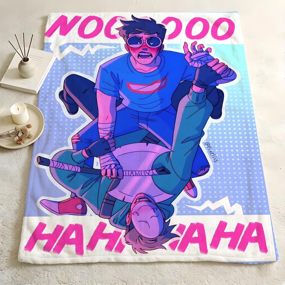Illustration D-DFC Throw Flannel Blanket Skin Soft Suitable for Sofa Living Room Bed Travel and Gifts